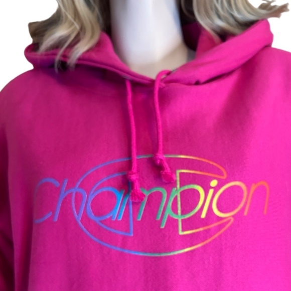 Champion Cotton Hoodie Kangaroo Pocket Sweater Graphic Fitness Bubblegum NWOT - Picture 9 of 15